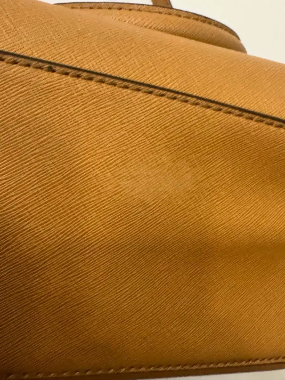 Michael Kors Saffiano Leather Satchel Cognac Brown Top Handle Crossbody